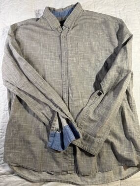 Artistry in Motion cotton/linen Textured Casual Button-Down Shirt